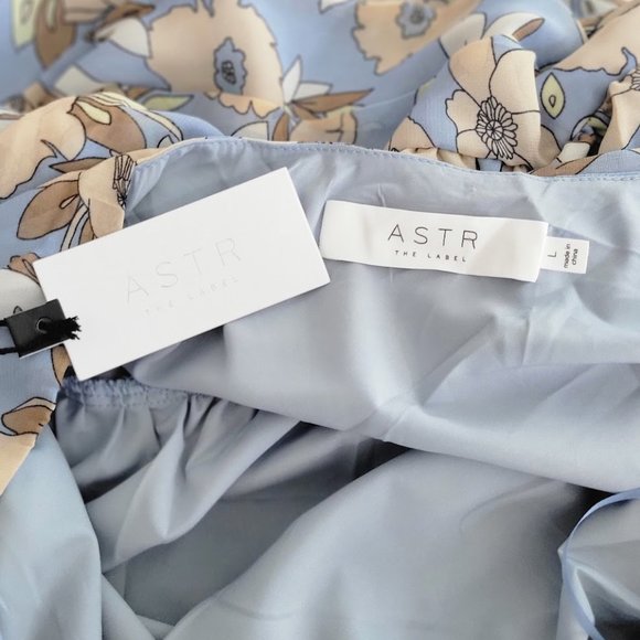 ASTR The Label one sleeve tulip skirt mini dress Sz L NEW - Picture 8 of 9